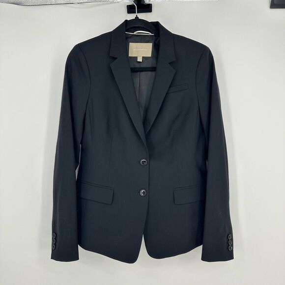Banana Republic Women’s Wool Blazer Size 10 Black Office Classic Two Buttons - Picture 12 of 12